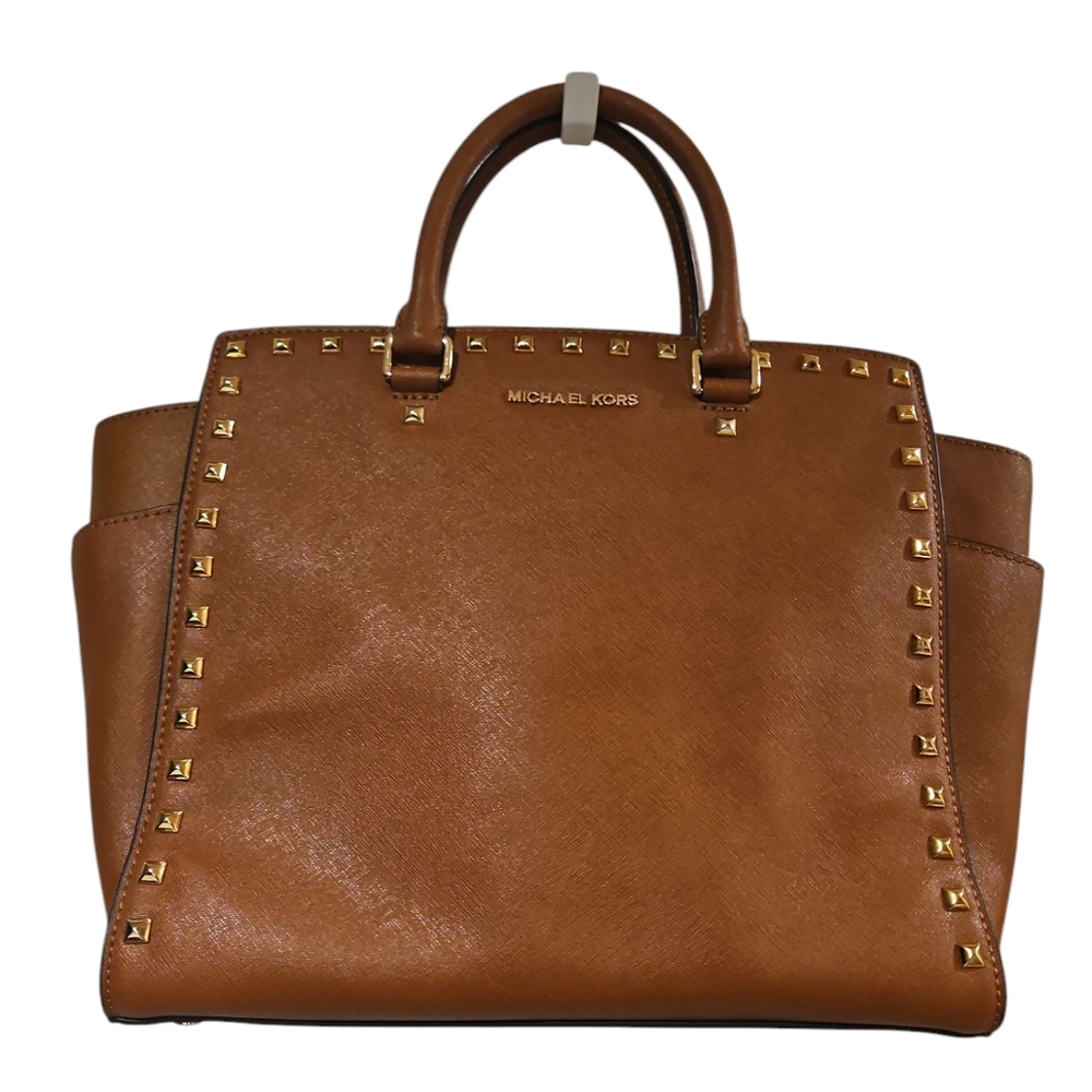 Michael Kors Brown Studded Tote Bag